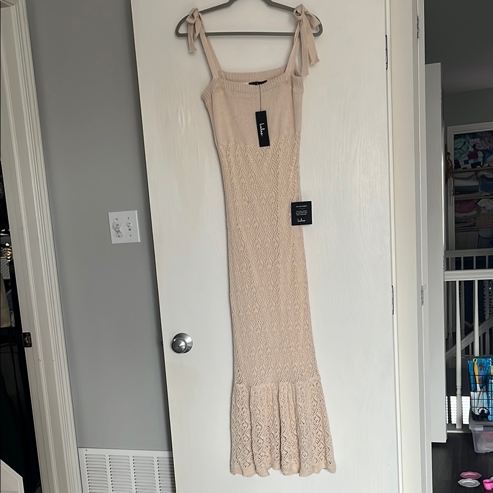 Lulu's Cream Maxi Dress